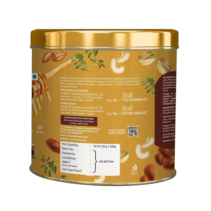 Farmley Date Bites 200g - Tin Jar