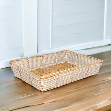 Rectangle Marble Paper Weaved Rattan Tray