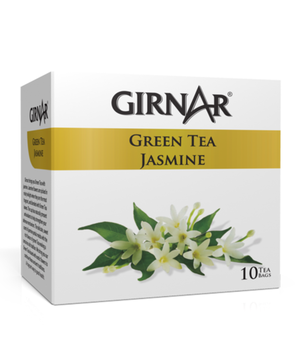 Girnar Green Tea Jasmine 10 Tea Bags - Box