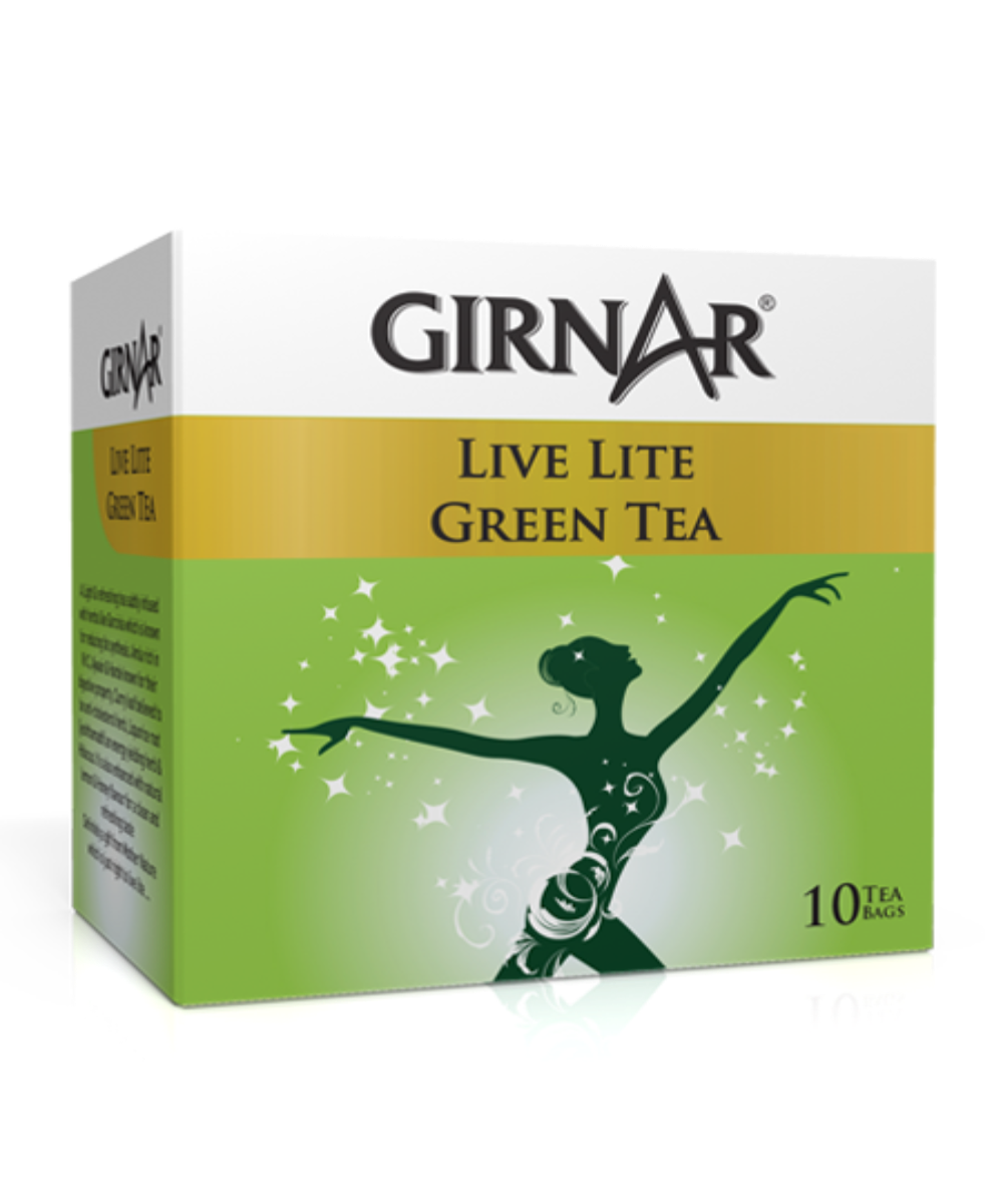 Girnar Green Tea Live Lite 10 Tea Bags - Box