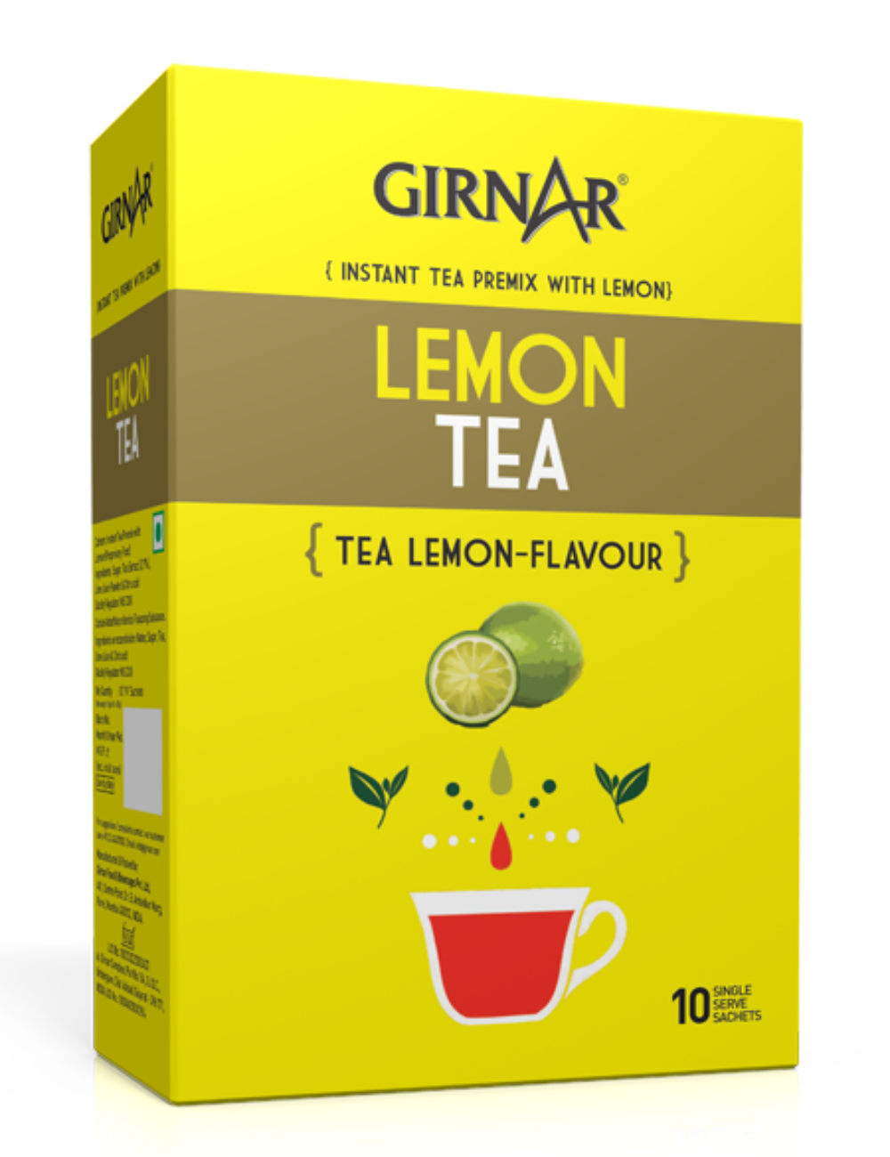 Girnar Instant Premix Lemon Tea 10 Sachets - Box