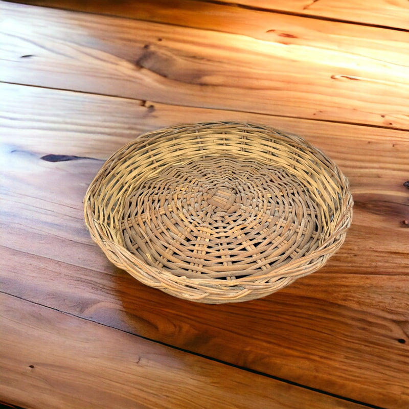 Round Handcrafted Single Bamboo Basket