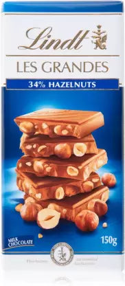 Lindt Les Grandes Milk Chocolate 34% Hazelnut 150g