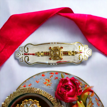 "Radiant Gold" Stone Rakhi