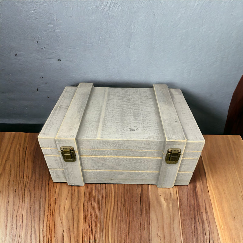 Rectangular Wooden Gift Box with Locks
