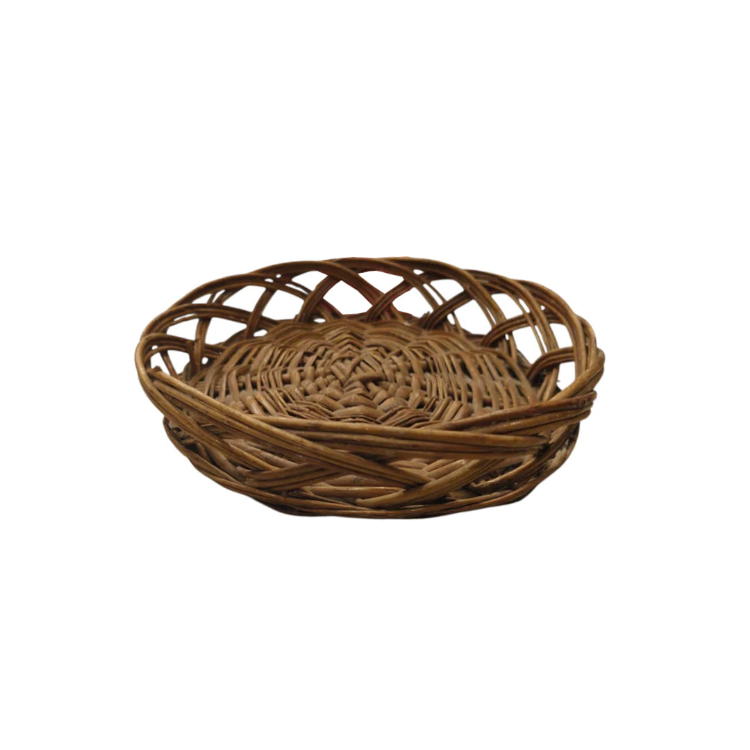 Round Handwoven Decorative Rattan Basket