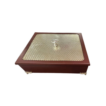 Classic Brown Wooden Box with Glass Partitions