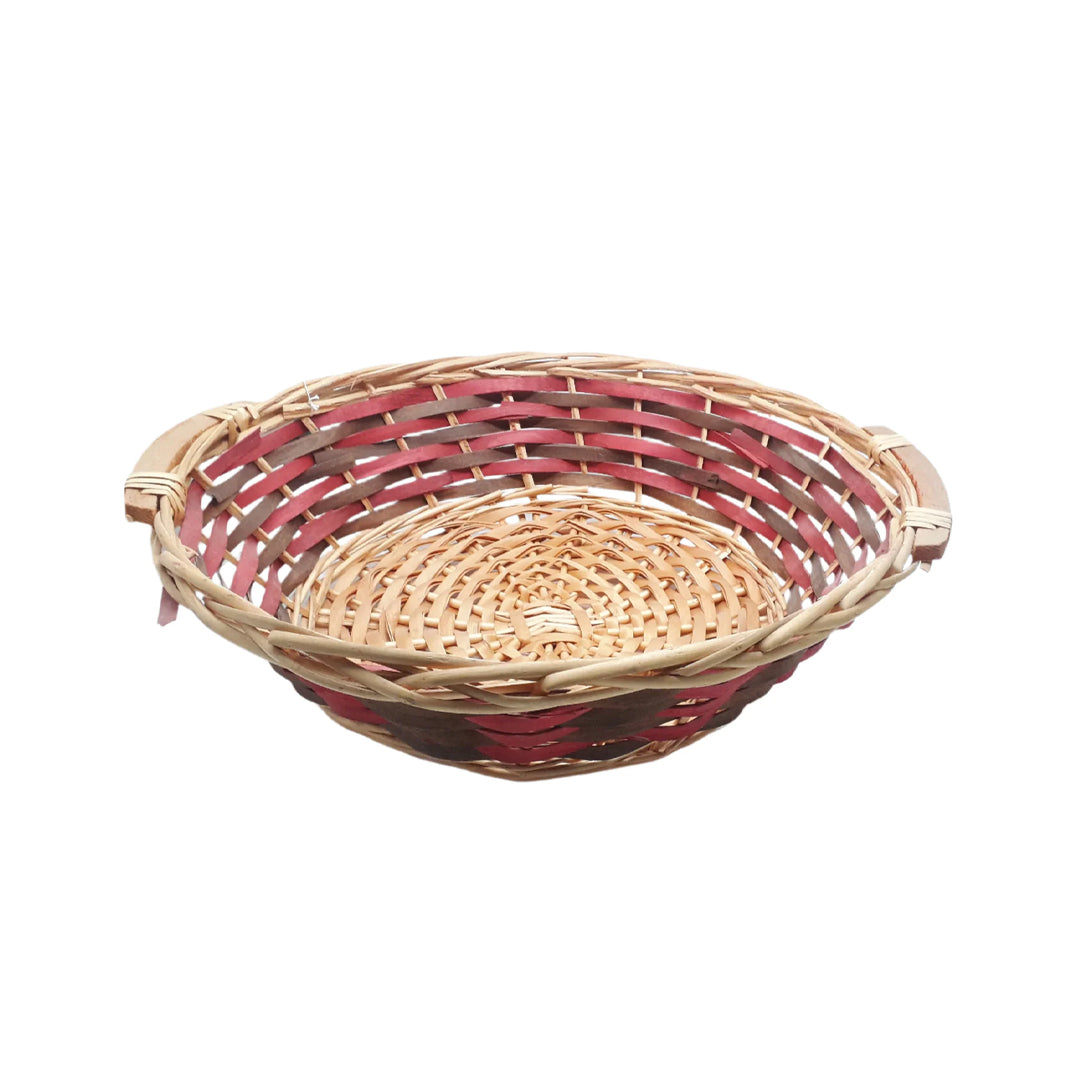 Traditional Round Bamboo Woven Basket
