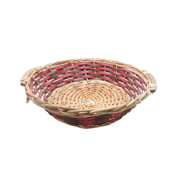 Traditional Round Bamboo Woven Basket