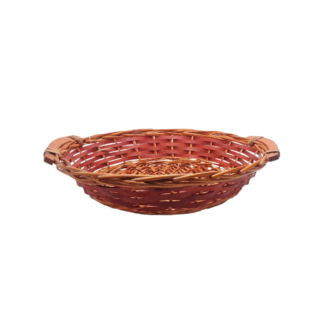 Handcrafted Natural Cane Basket with Wooden Handles – Eco-Friendly & Multipurpose