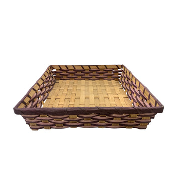 Handcrafted Multicolor Square Bamboo Woven Basket