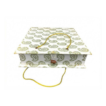Paisley Print Rigid Box with Rope Handle