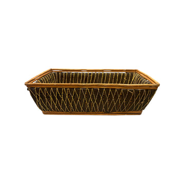 Handcrafted Rectangular Large Cane Basket