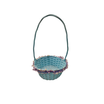 Handle Decorative Basket With Ruffled Edge