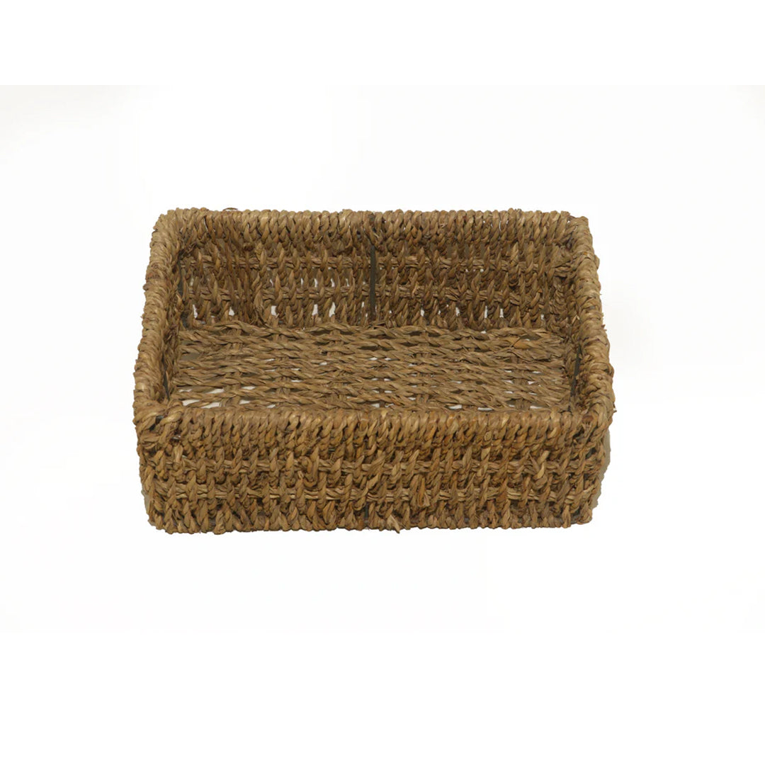 Handcrafted Natural Woven Water Hyacinth Storage Basket Set (L, M, S)