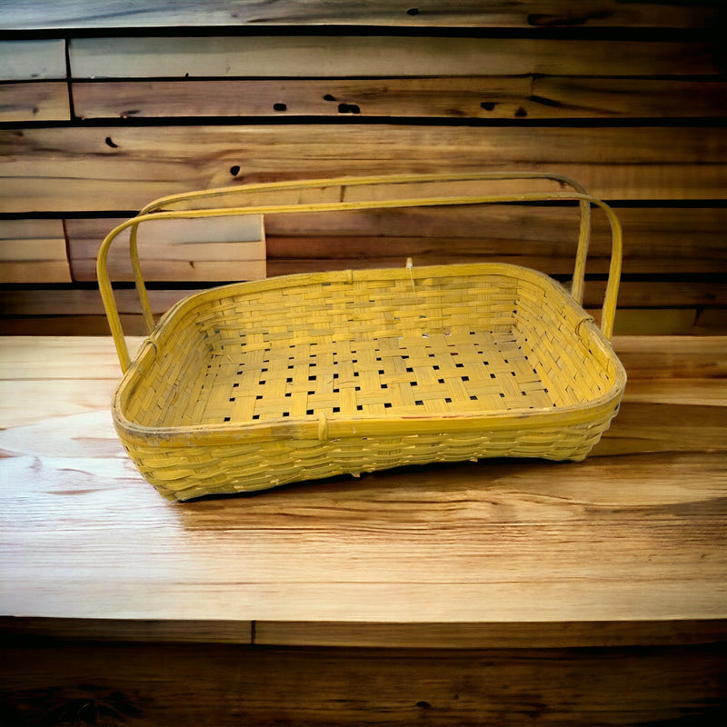 Rectangle Bamboo Basket with Handles