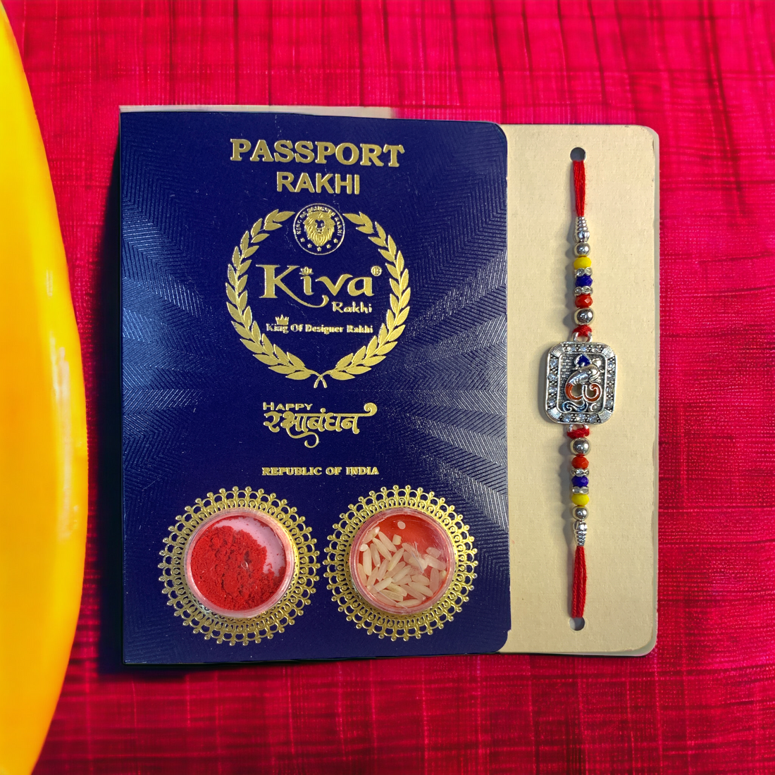 Divine Om Passport Rakhi (Roli & Chawal)