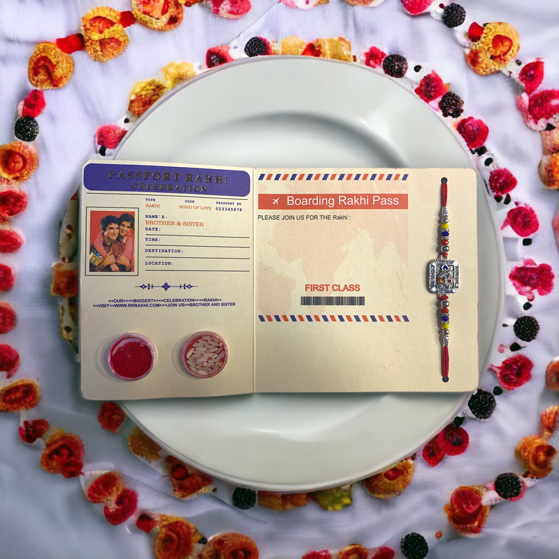 Divine Om Passport Rakhi (Roli & Chawal)