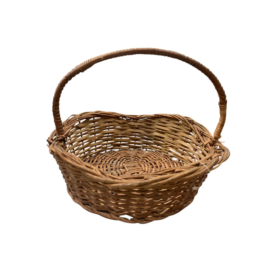 Handcrafted Natural Wicker Basket with Handle – Multipurpose Rustic Storage