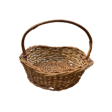 Handcrafted Natural Wicker Basket with Handle – Multipurpose Rustic Storage