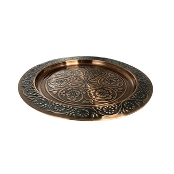 Vintage Style Embossed Brass Serving Platters