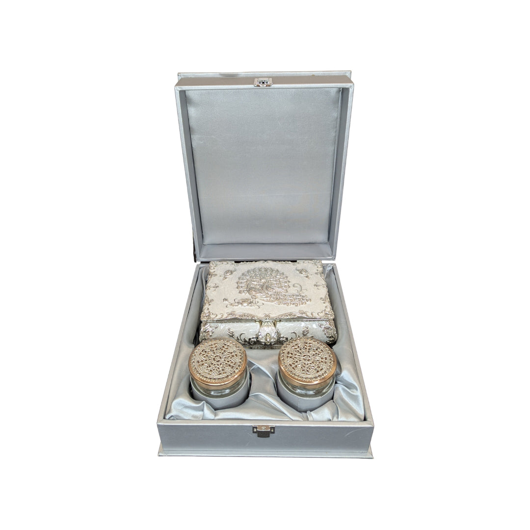 Peacock Glance Gift Set Box with Twin Jars