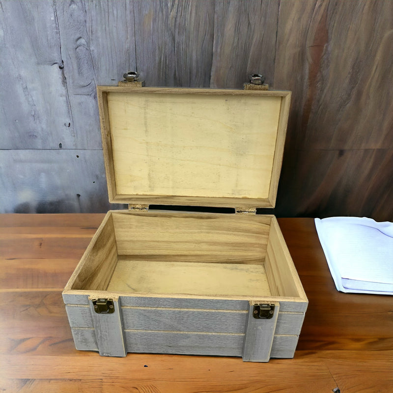 Rectangular Wooden Gift Box with Locks