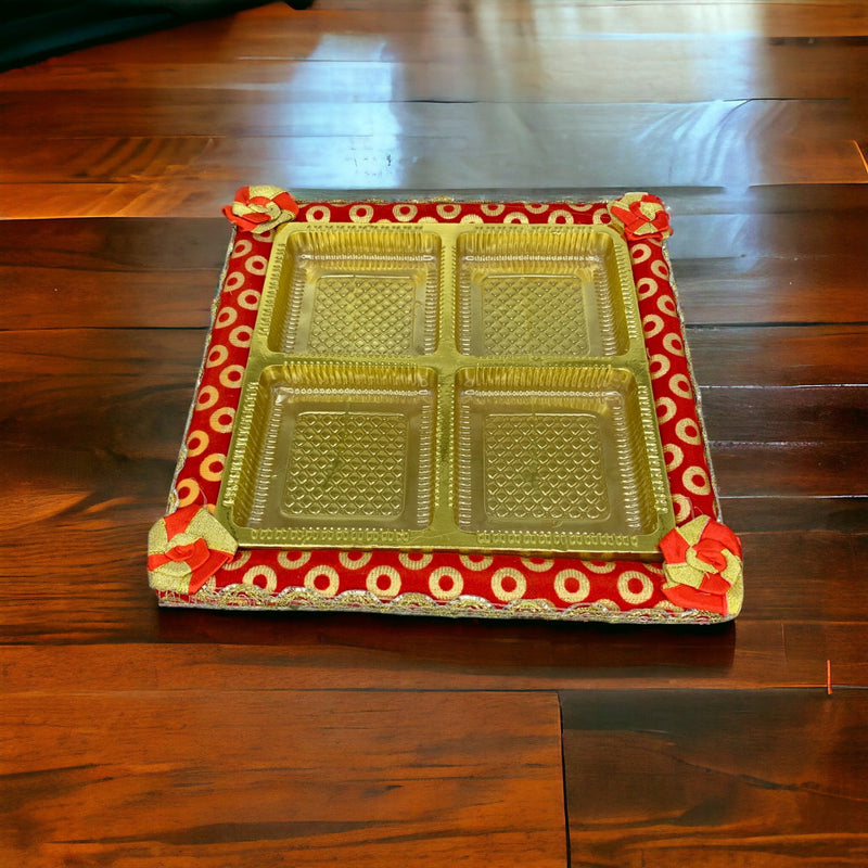 Square Four Partitions DryFruit Trays