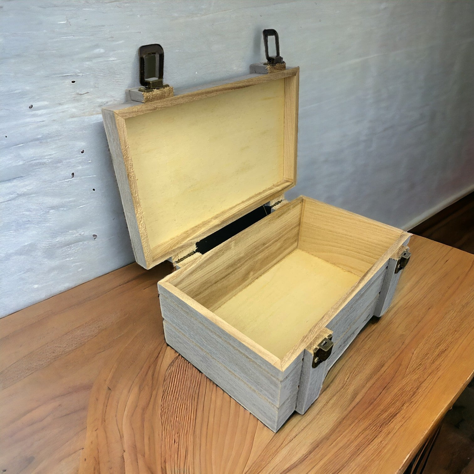 Rectangular Wooden Gift Box with Locks