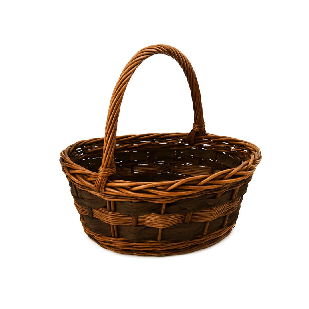 Handcrafted Natural Woven Basket with Handle