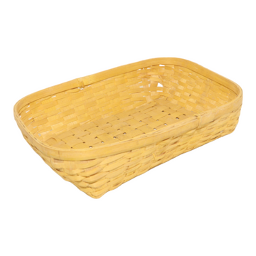 Handcrafted Natural Bamboo Rectangular Storage & Serving Basket