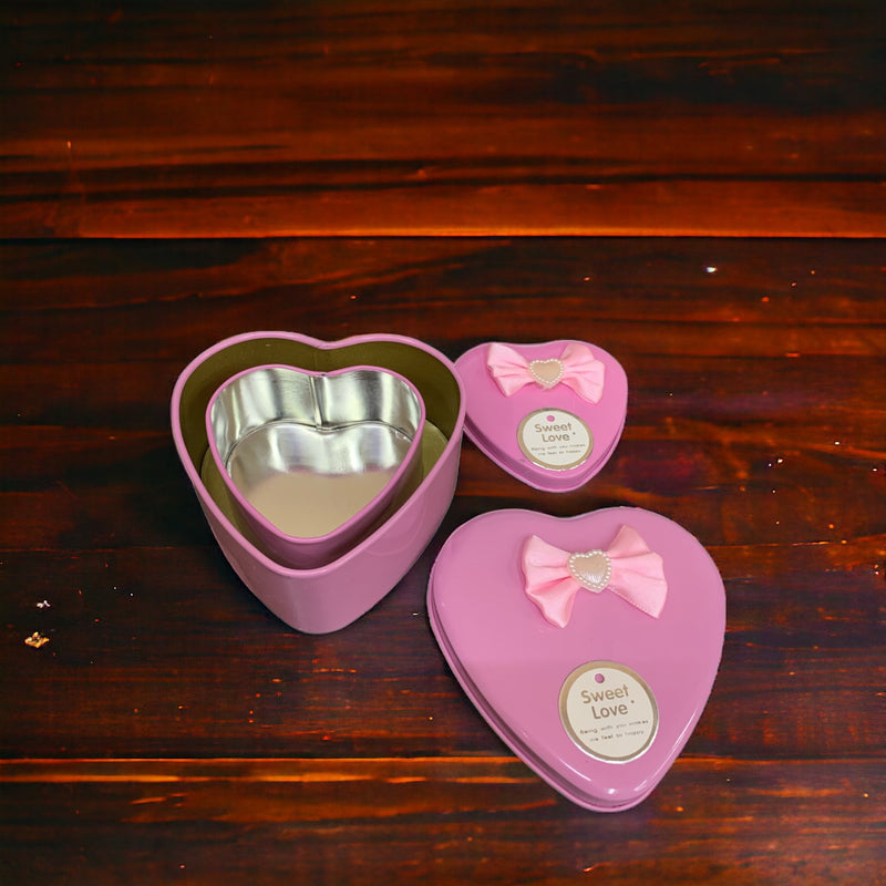 Heart Wishes Printed Metal Surprise Gift Box: Pack of 2 Sets