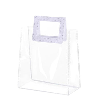 Square Leather Handle Frosted PVC Bags