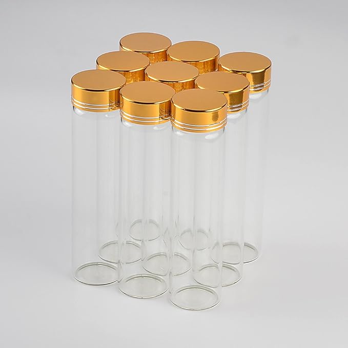 Transparent Glass Storage Jars with Golden Lids