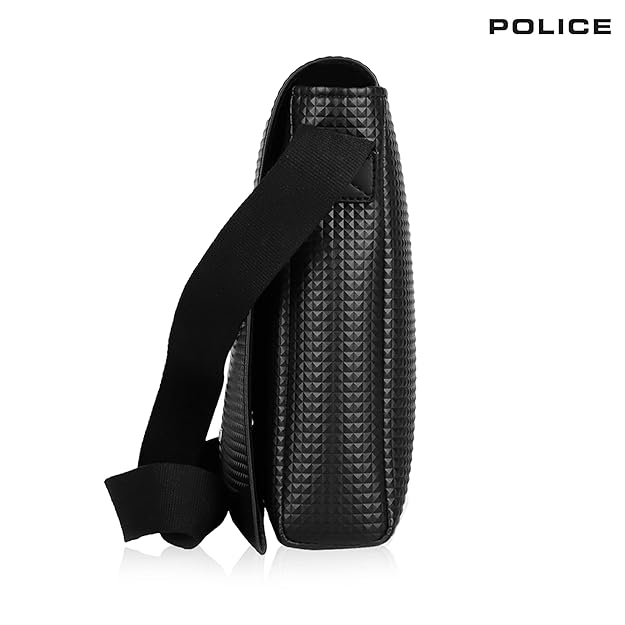 Police Pyramid Messenger Bag Black