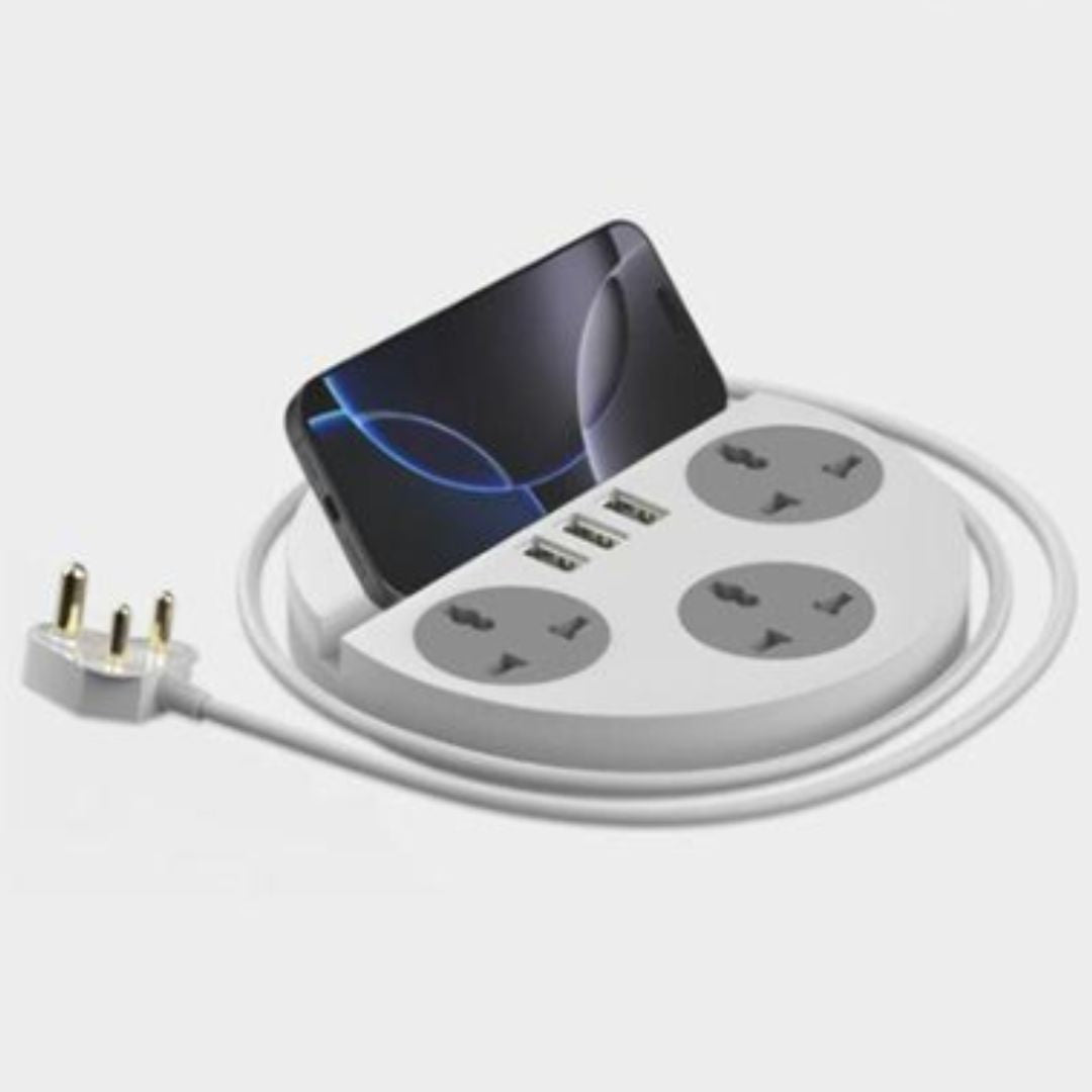 XECH Universal Extension Board with 3 Sockets & 3 USB Ports (Fast Charging)