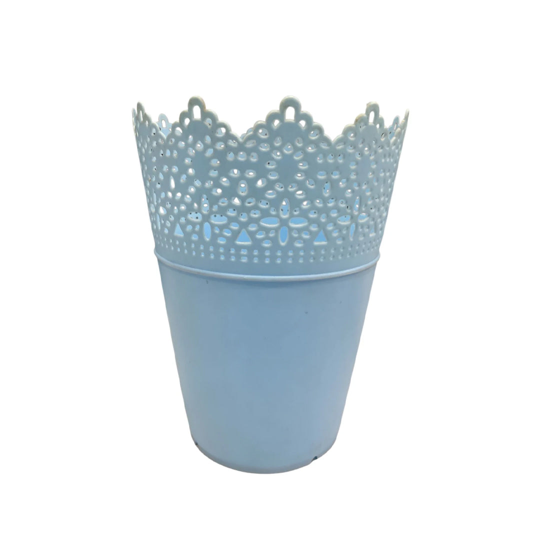 Decorative Lace-Design Plastic Basket – Multipurpose Storage Organizer