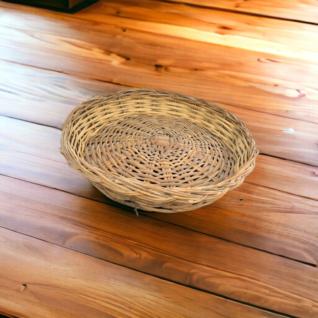 Round Handcrafted Single Bamboo Basket