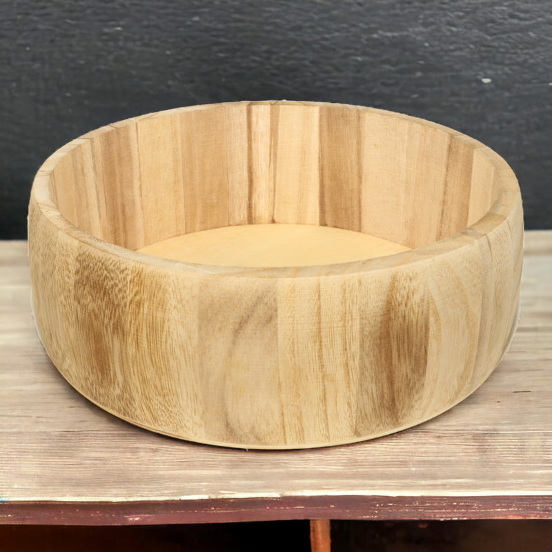Round Wooden Brown Basket
