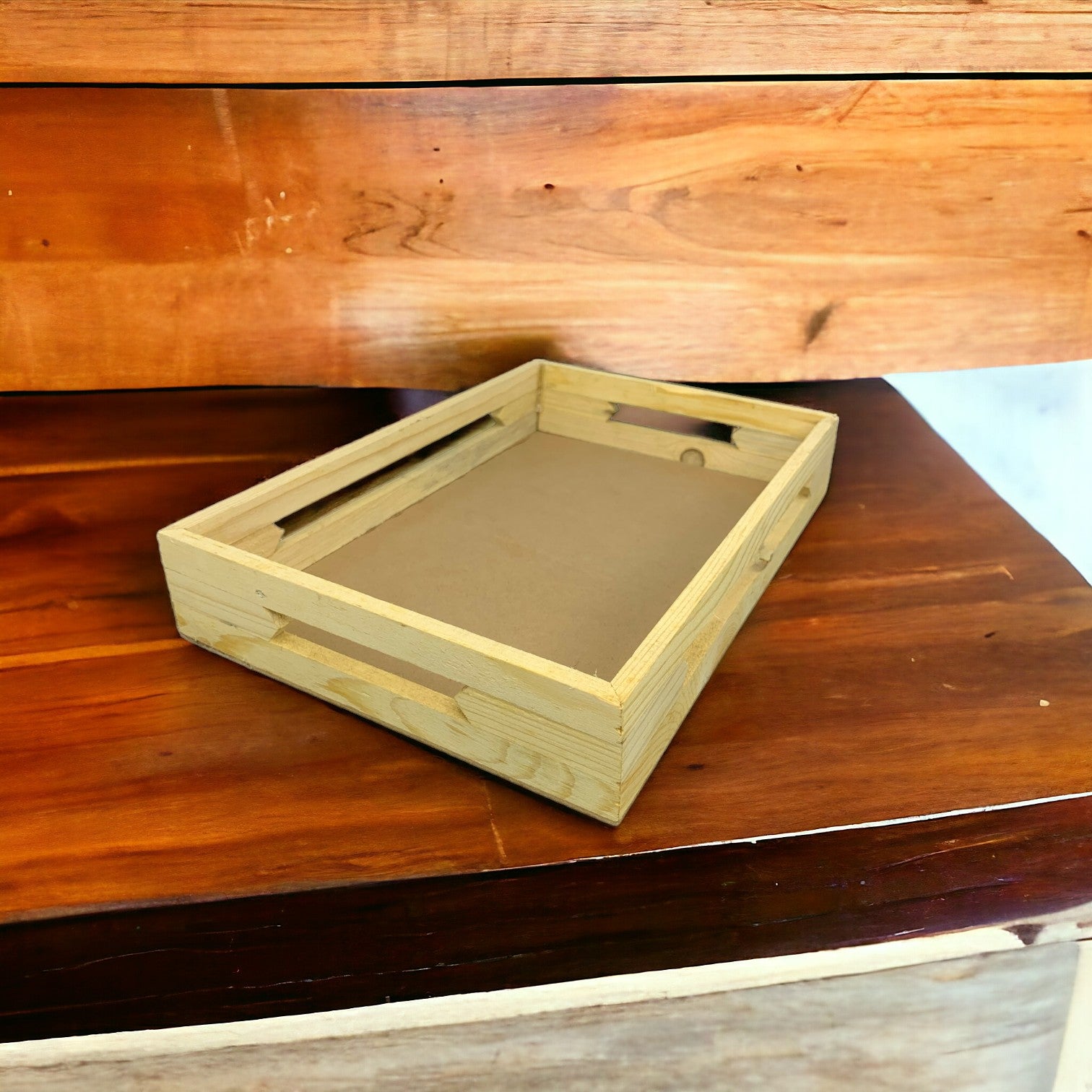 Rectangle Wooden MDF Tray with Handle