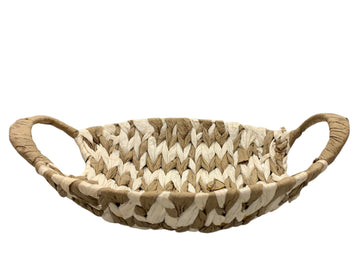 Handwoven Natural Fiber Basket with Handles