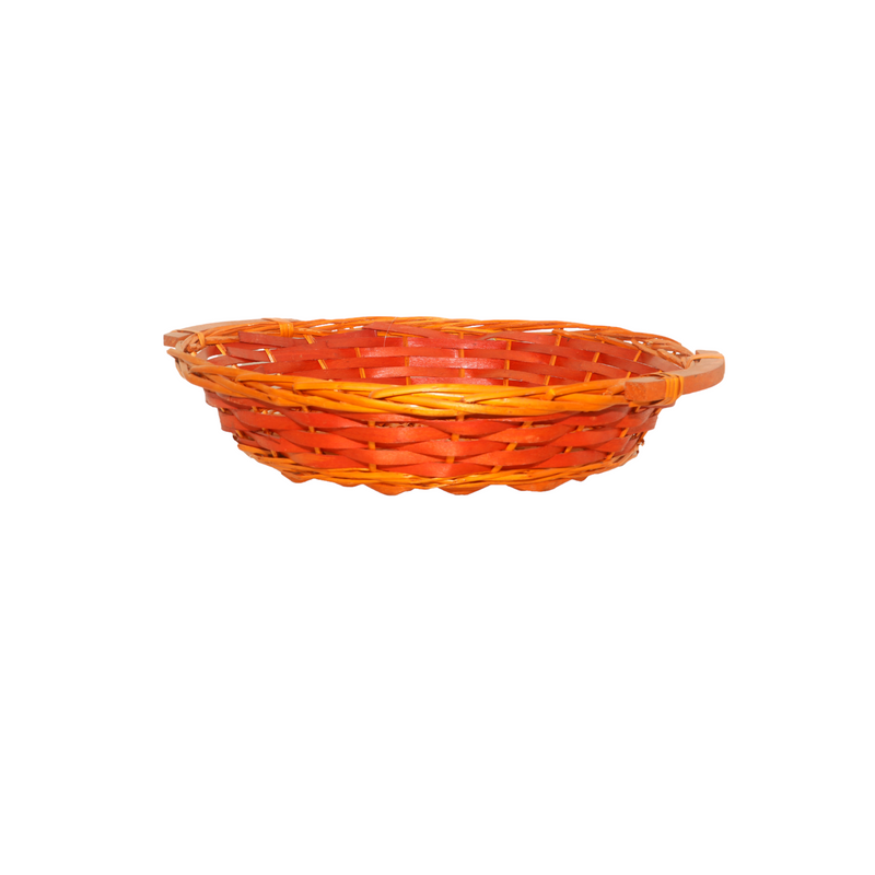 Oval Wooden Basket with Handles