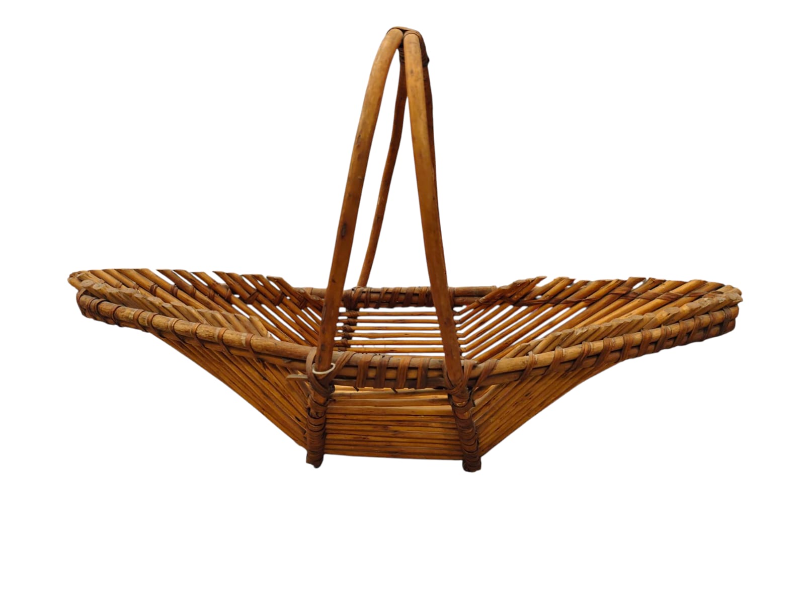 Traditional Cane Carry Basket – Handcrafted with Sturdy Handle