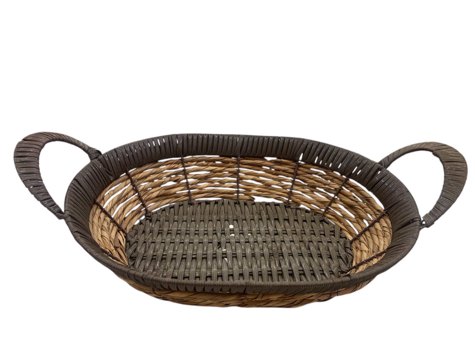Eco-Friendly Oval Woven Basket with Side Handles