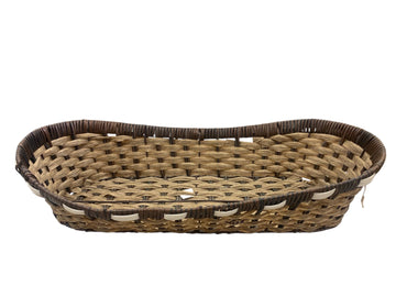 Handwoven Oval Plastic Fiber Basket – Rustic Storage & Serving