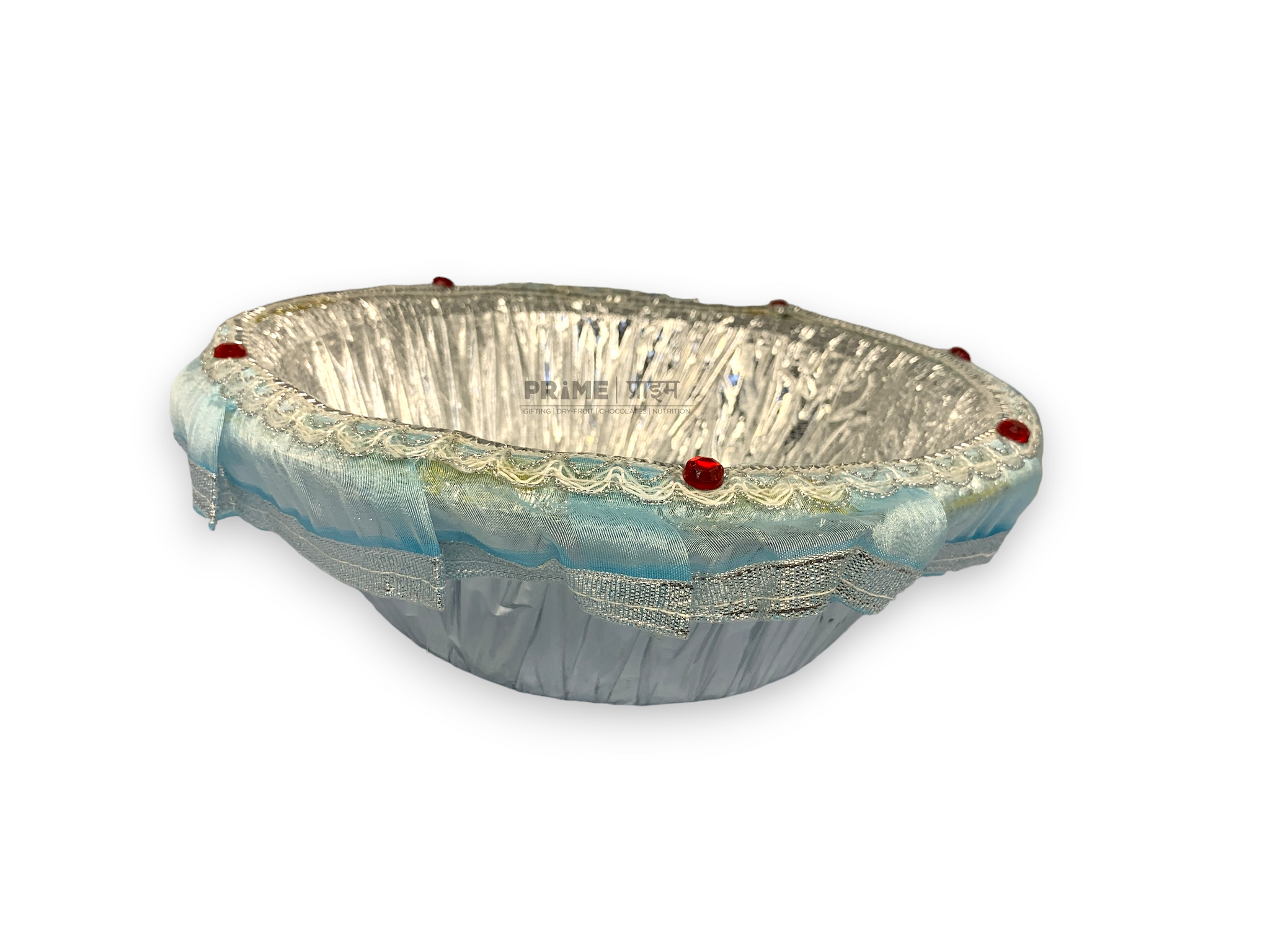 Elegant Blue & Silver Decorative Basket