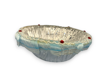 Elegant Blue & Silver Decorative Basket