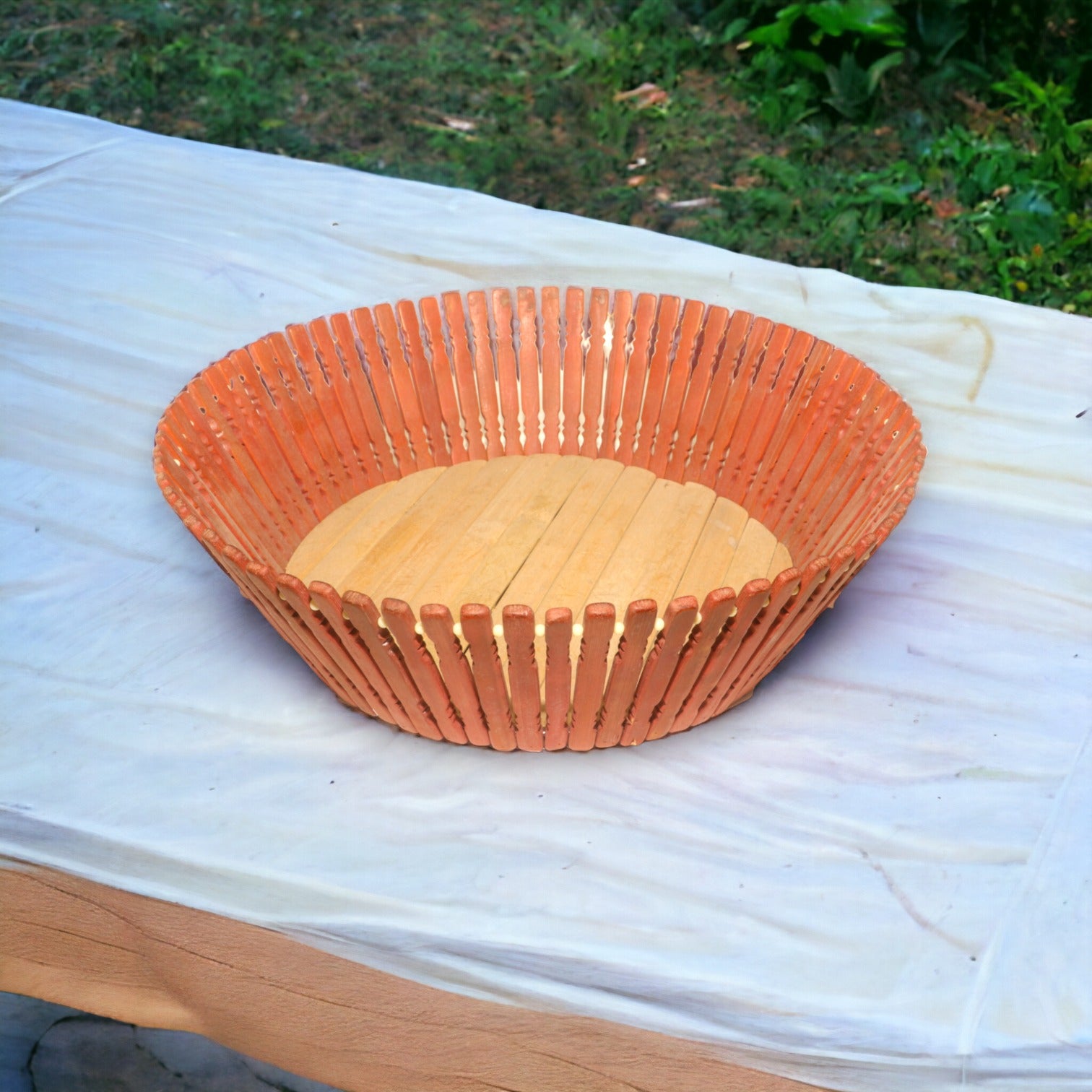 Round Bamboo Red Stick Basket