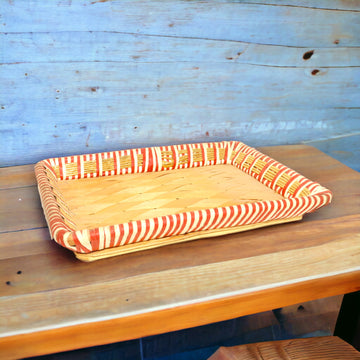 Rectangular Jute Woven Bamboo Basket