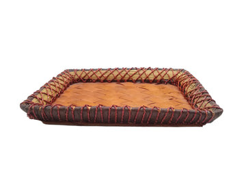 Rustic Charm Handwoven Bamboo Tray